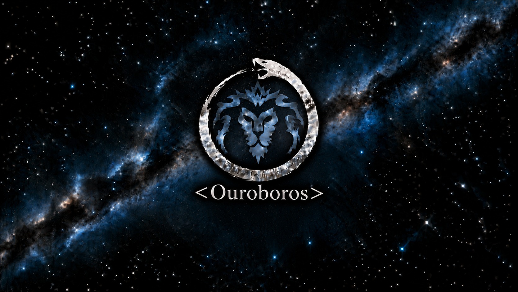 Ouroboros snake and lion crest